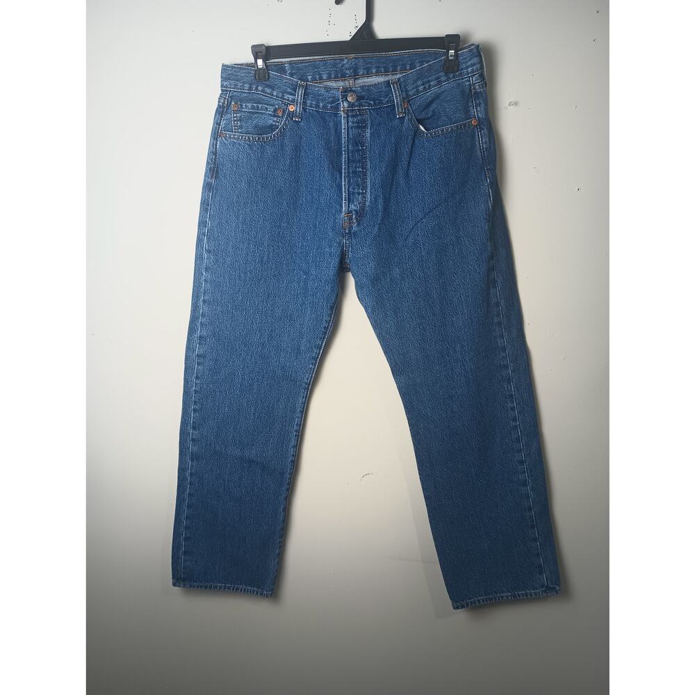 Levi's Men's 501 Button Fly Demin Jeans Size 36 x 30 Medium Wash Work Utility